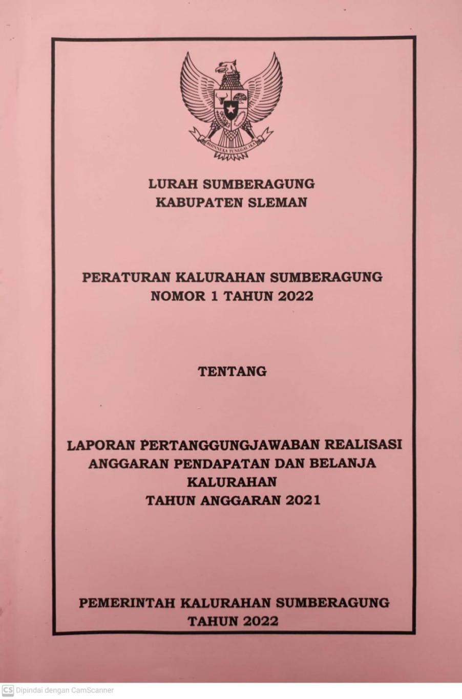 LPJ Kalurahan Sumberagung Tahun 2021